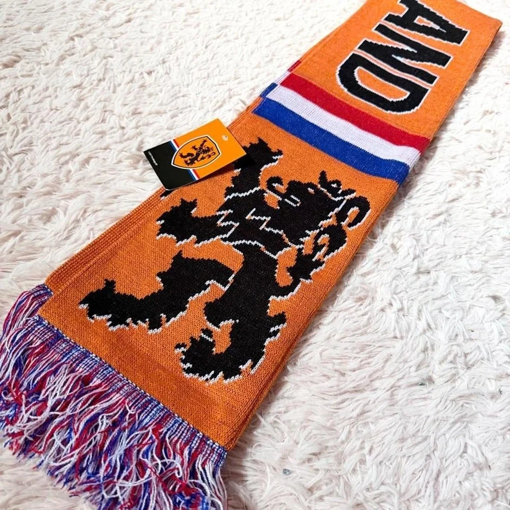 Holland Netherlands Classic National Football Soccer Sportswear Fan Fringe Scarf